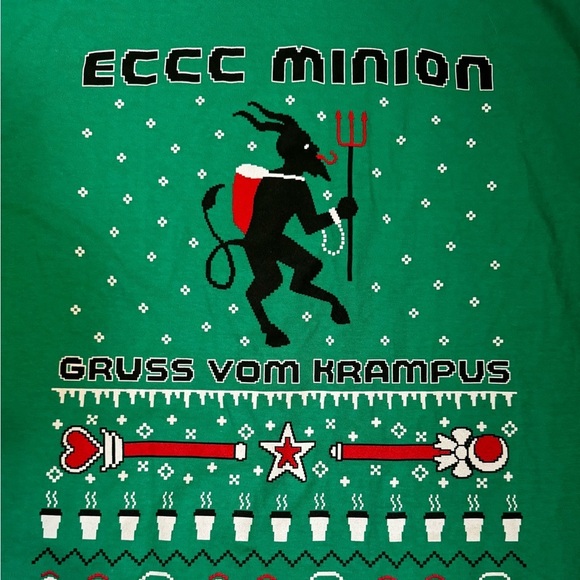 KRAMPUS Emerald City Comic Con Minion Unisex T-shirt Crew 2021 SZ XL Green EUC - Picture 4 of 13